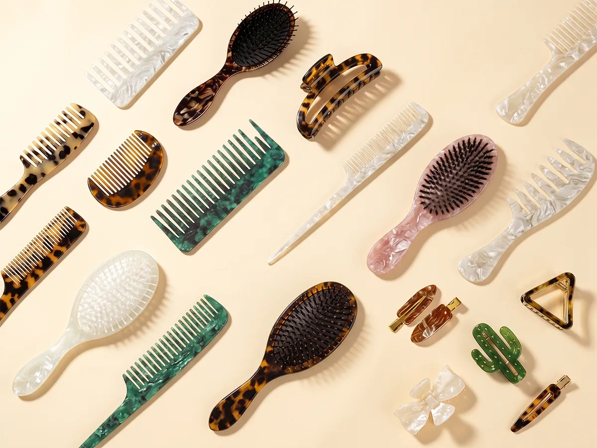 Cellulose acetate hair clips, combs and brushes — EcoHairFactory