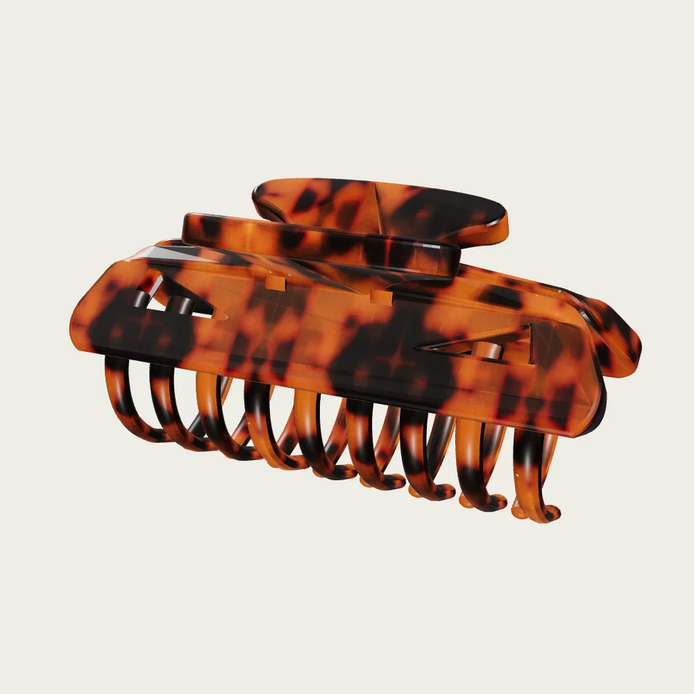 Custom acetate claw clip rendered in the 3D configurator