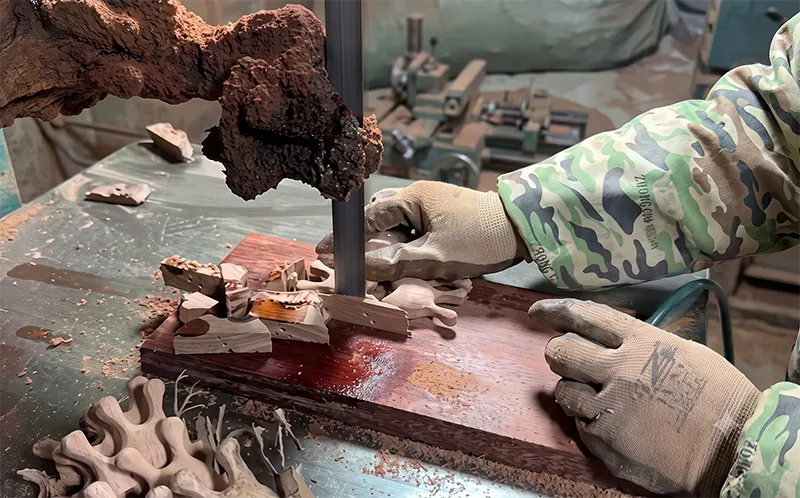 Chamfering & Rounding — Wood hair accessories manufacturing