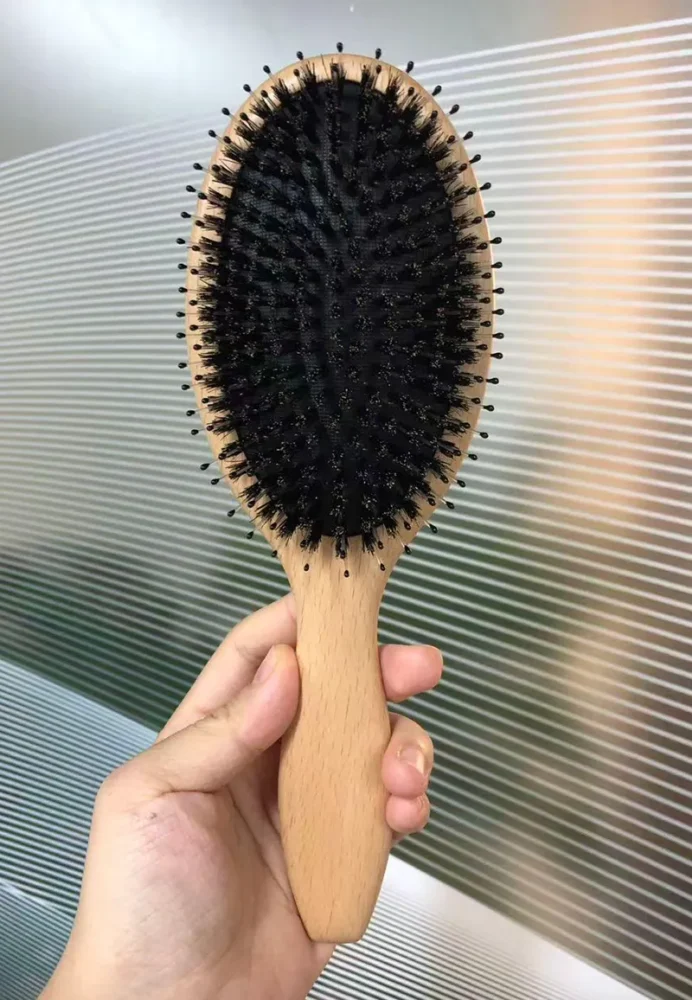 Beechwood cushion brush sample — boar bristle mix