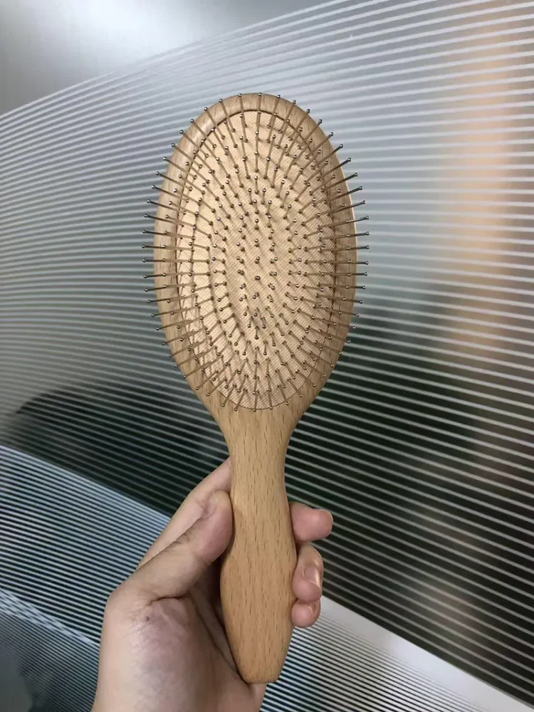 Beechwood cushion brush sample — steel pins