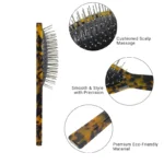 Custom Acetate Cushion Hair Brush Wholesale | Anti-Static Stainless Steel Pin Paddle Brush OEM - 6