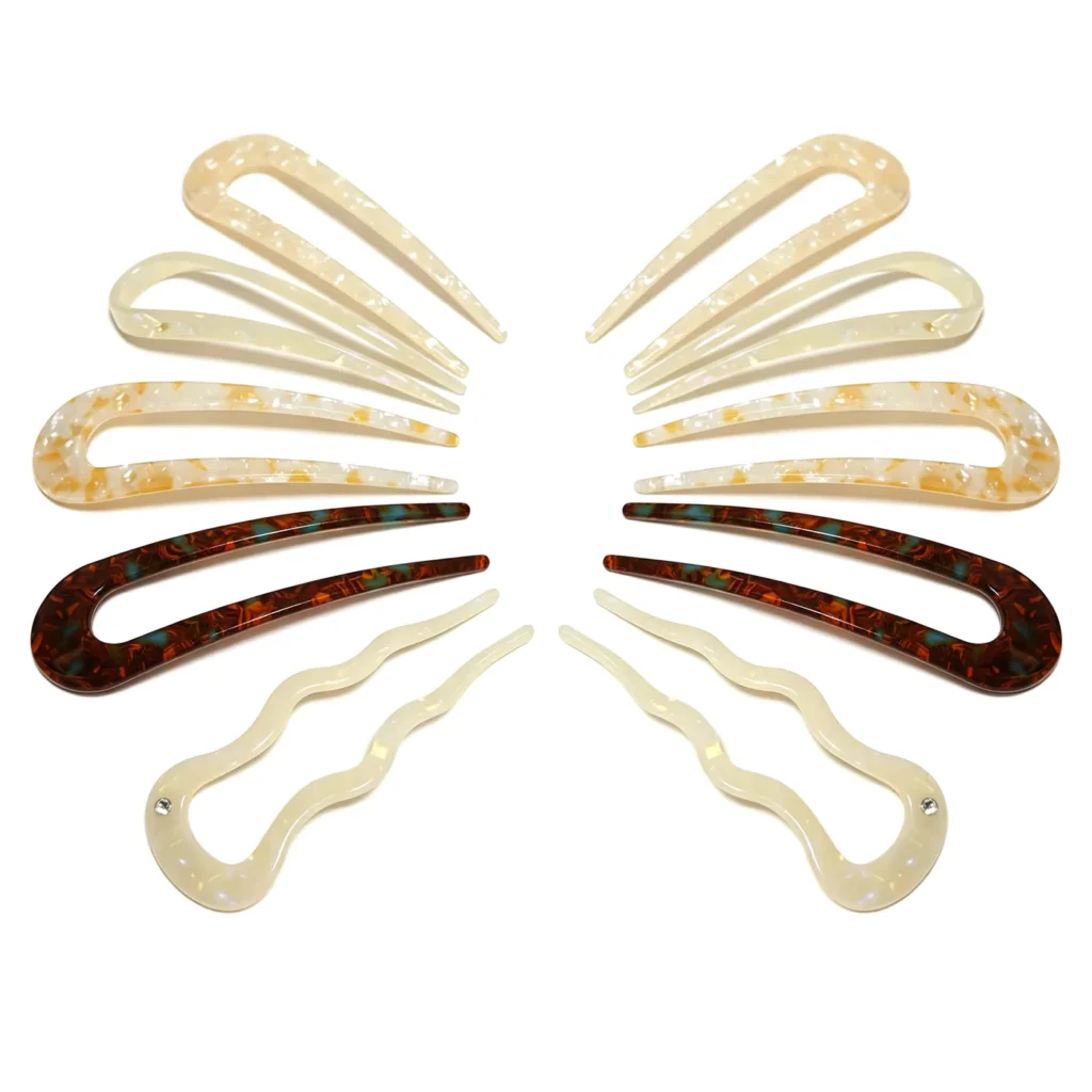 Cellulose Acetate U-Shaped Hair Fork | Tortoiseshell & Pearl OEM