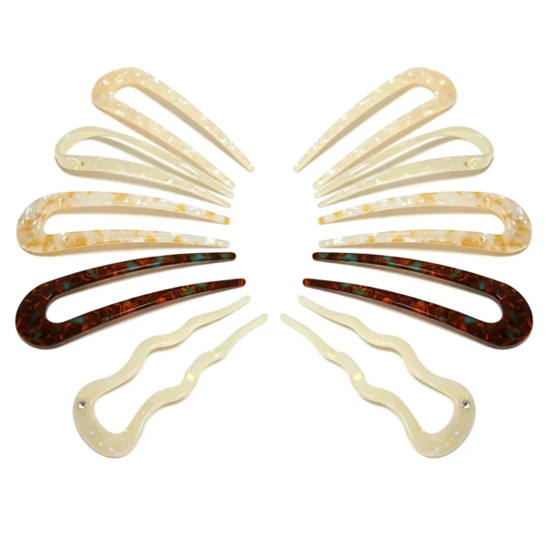Cellulose acetate U-shaped hair pin fork, main product view