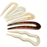 Cellulose Acetate U-Shaped Hair Fork | Tortoiseshell & Pearl OEM - 2