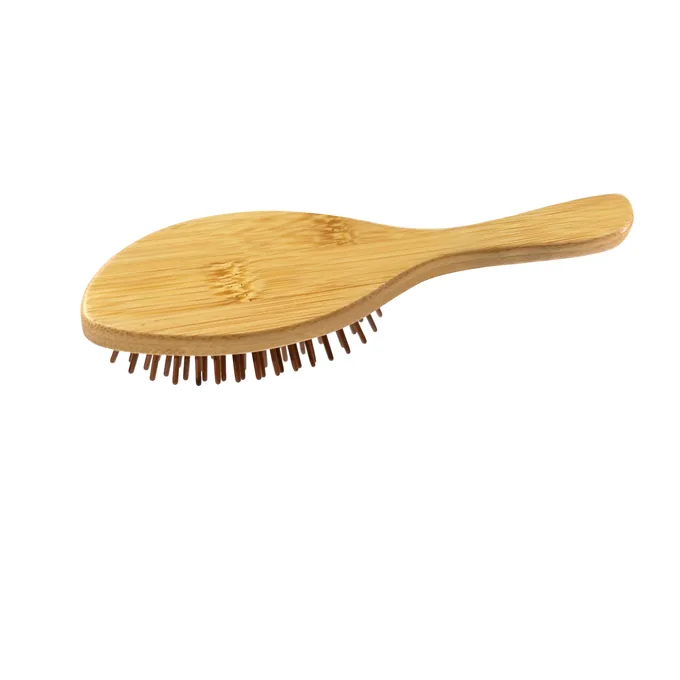 Smooth bamboo back of the cushion brush, a flat surface for branding