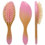 Bamboo Cushion Hair Brush with Wooden Pins | Plastic-Free OEM - 7