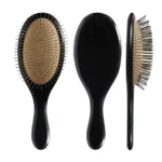 Black Oval Cushion Brush with Steel Pins | Salon OEM Manufacturer - 4