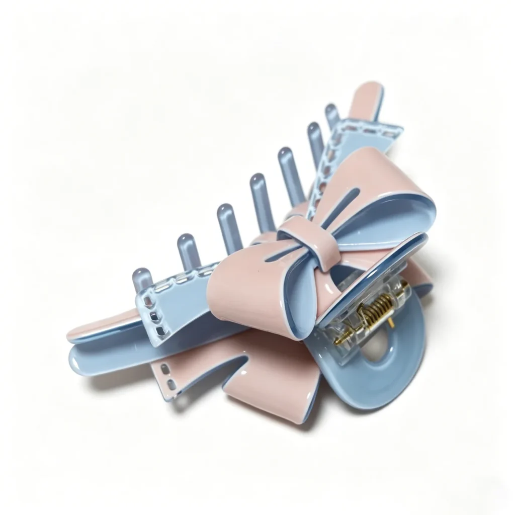 Bow Claw Clip in Layered Acetate | Pastel Two-Tone OEM