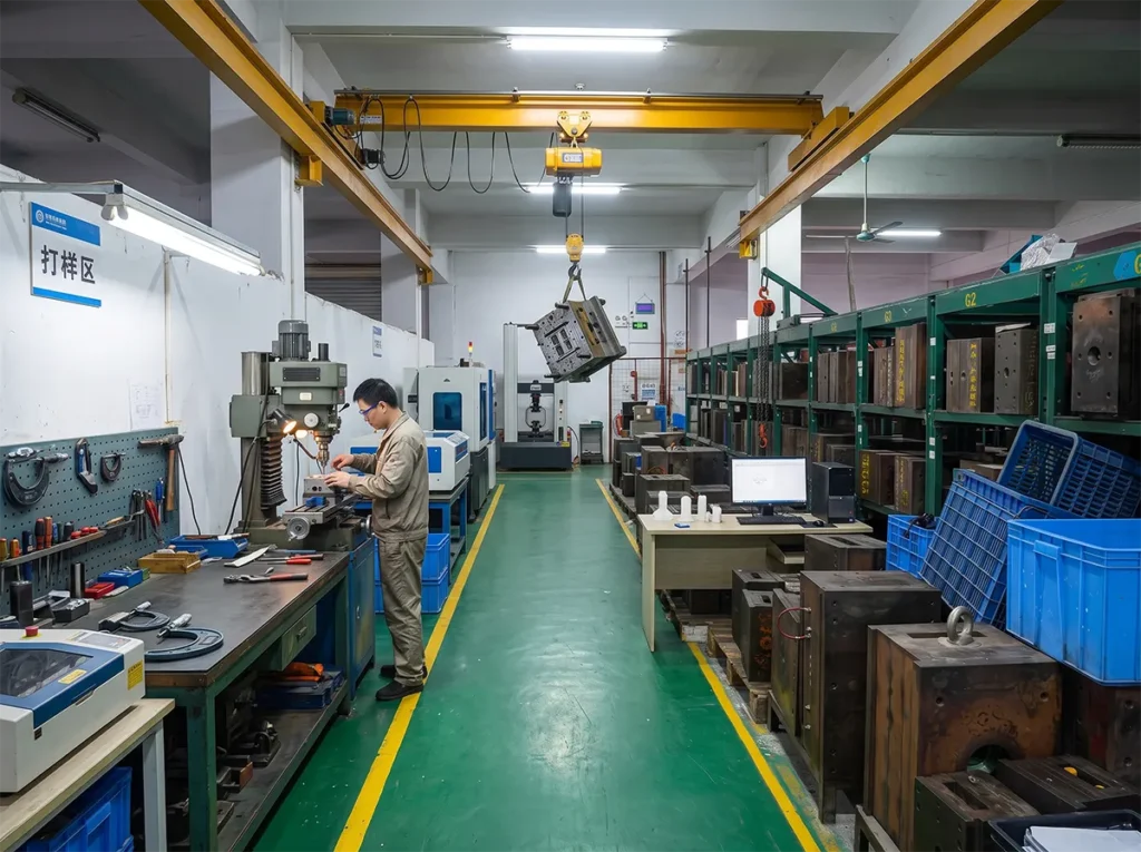 Sample and mold room holding thousands of hair accessory tooling profiles