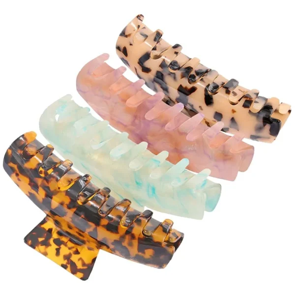 Large banana acetate claw clip — main four colourways