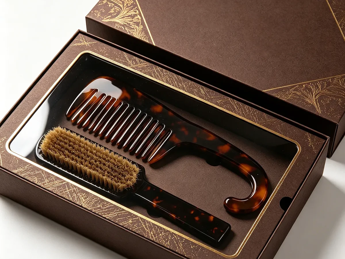 Plastic-free paperboard gift box packaging for hair accessories