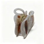 Sculptural Loop Claw Clip | Pearl & Tortoiseshell with Gold Line - 5