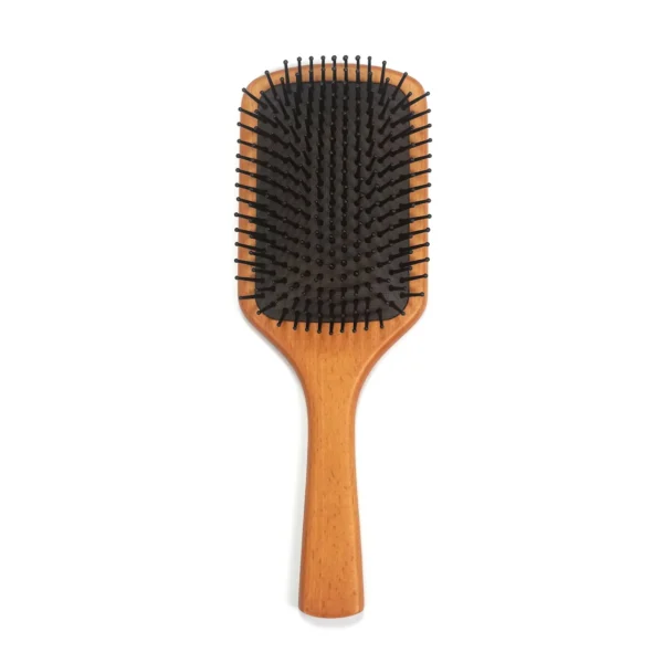 Beechwood square paddle cushion hair brush, front view