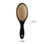 Long Handle Oval Hair Brush 24cm | Schima Wood & Steel Pins - 2