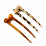 Animal-Top Hair Fork 11.4cm | Cat & Ball Heads in Acetate - 2