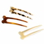 Animal-Top Hair Fork 11.4cm | Cat & Ball Heads in Acetate - 4