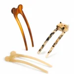 Animal-Top Hair Fork 11.4cm | Cat & Ball Heads in Acetate - 5