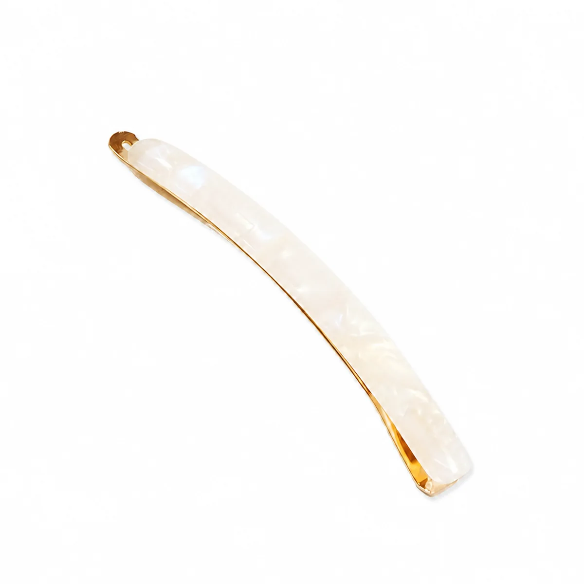 Single pearl cream 9cm acetate bar barrette