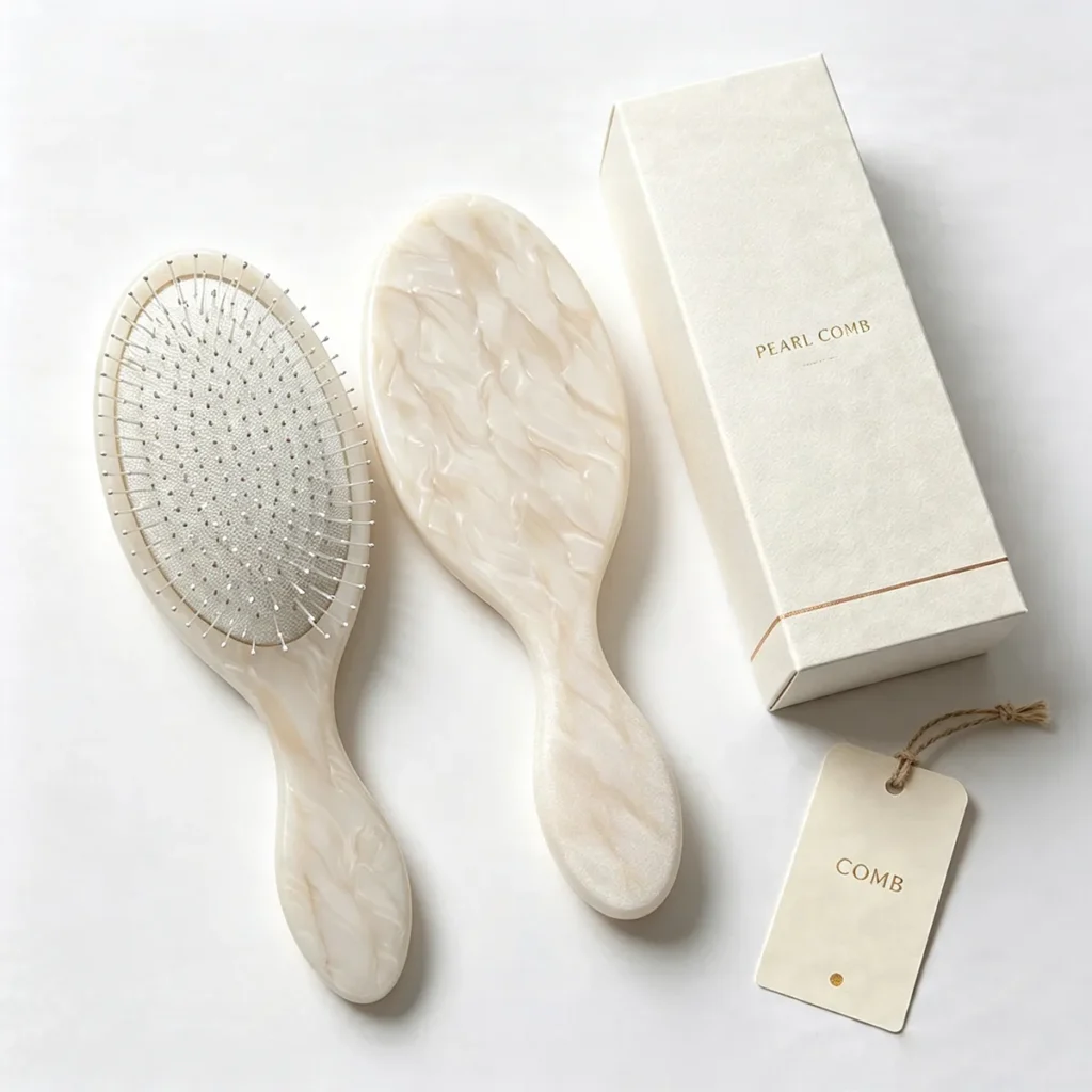 Blister and hangtag retail packaging for a hair brush