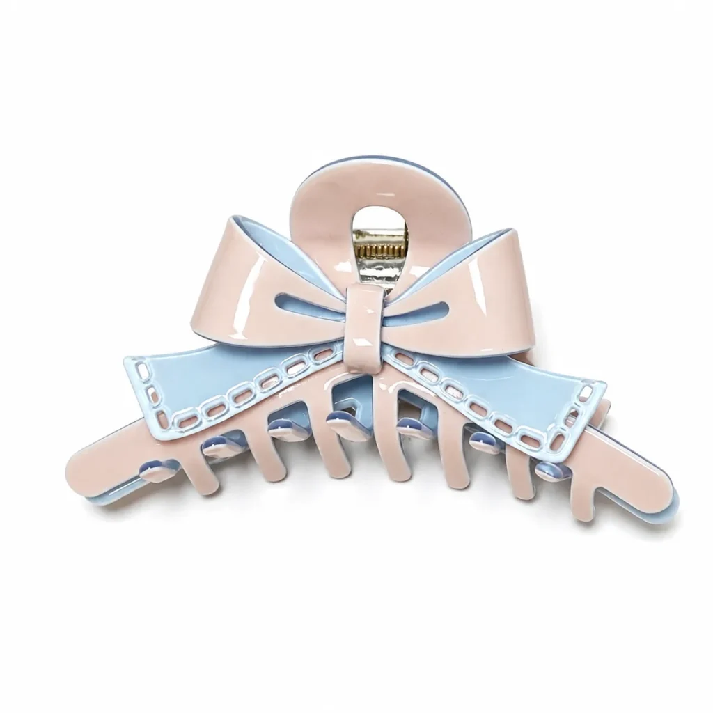 Bow Claw Clip in Layered Acetate | Pastel Two-Tone OEM