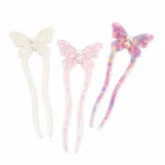 Butterfly Hair Fork 14.9cm | Pearl-Set Acetate, Three Colourways - 2
