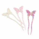 Butterfly Hair Fork 14.9cm | Pearl-Set Acetate, Three Colourways - 4