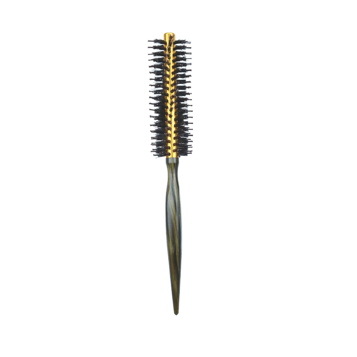 Smallest gold-barrel round brush in the range, wooden tail-pin handle