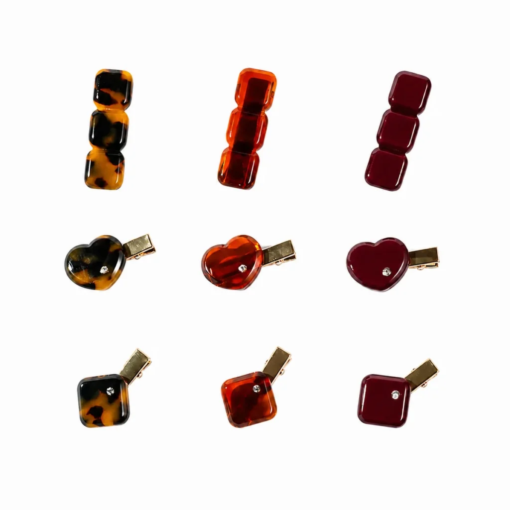 Mini Acetate Hair Clip 3.7cm | Heart, Square & Bar in Nine SKUs