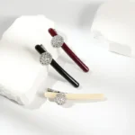 Pavé Crystal Bar Barrette 8.5cm | Slim Acetate Bar OEM - 15
