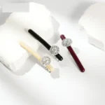 Pavé Crystal Bar Barrette 8.5cm | Slim Acetate Bar OEM - 10
