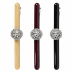 Pavé Crystal Bar Barrette 8.5cm | Slim Acetate Bar OEM - 1