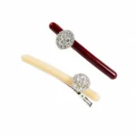 Pavé Crystal Bar Barrette 8.5cm | Slim Acetate Bar OEM - 4