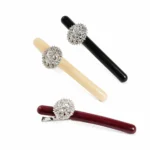 Pavé Crystal Bar Barrette 8.5cm | Slim Acetate Bar OEM - 7