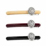 Pavé Crystal Bar Barrette 8.5cm | Slim Acetate Bar OEM - 8