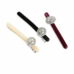 Pavé Crystal Bar Barrette 8.5cm | Slim Acetate Bar OEM - 9