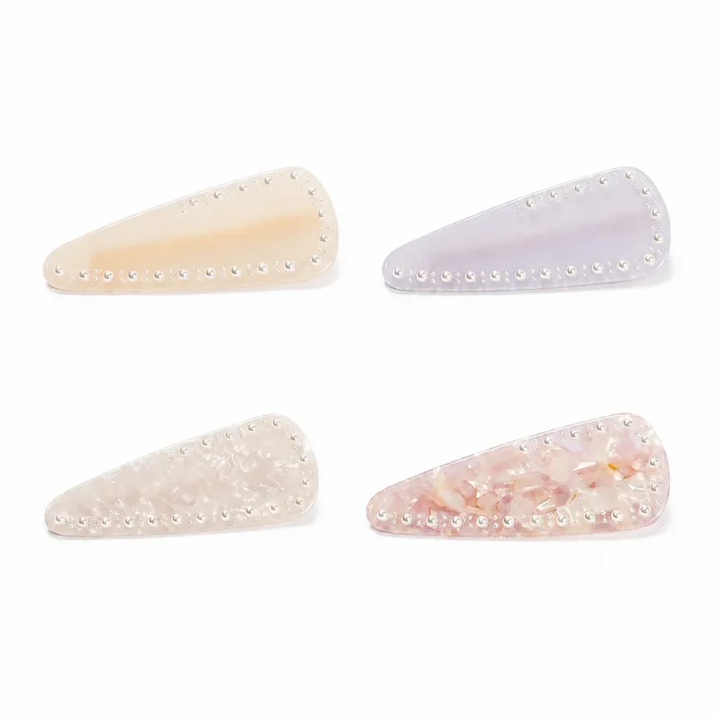 Pearl-Edged Acetate Hair Clip 7.6cm | Hand-Set Pearl Trim