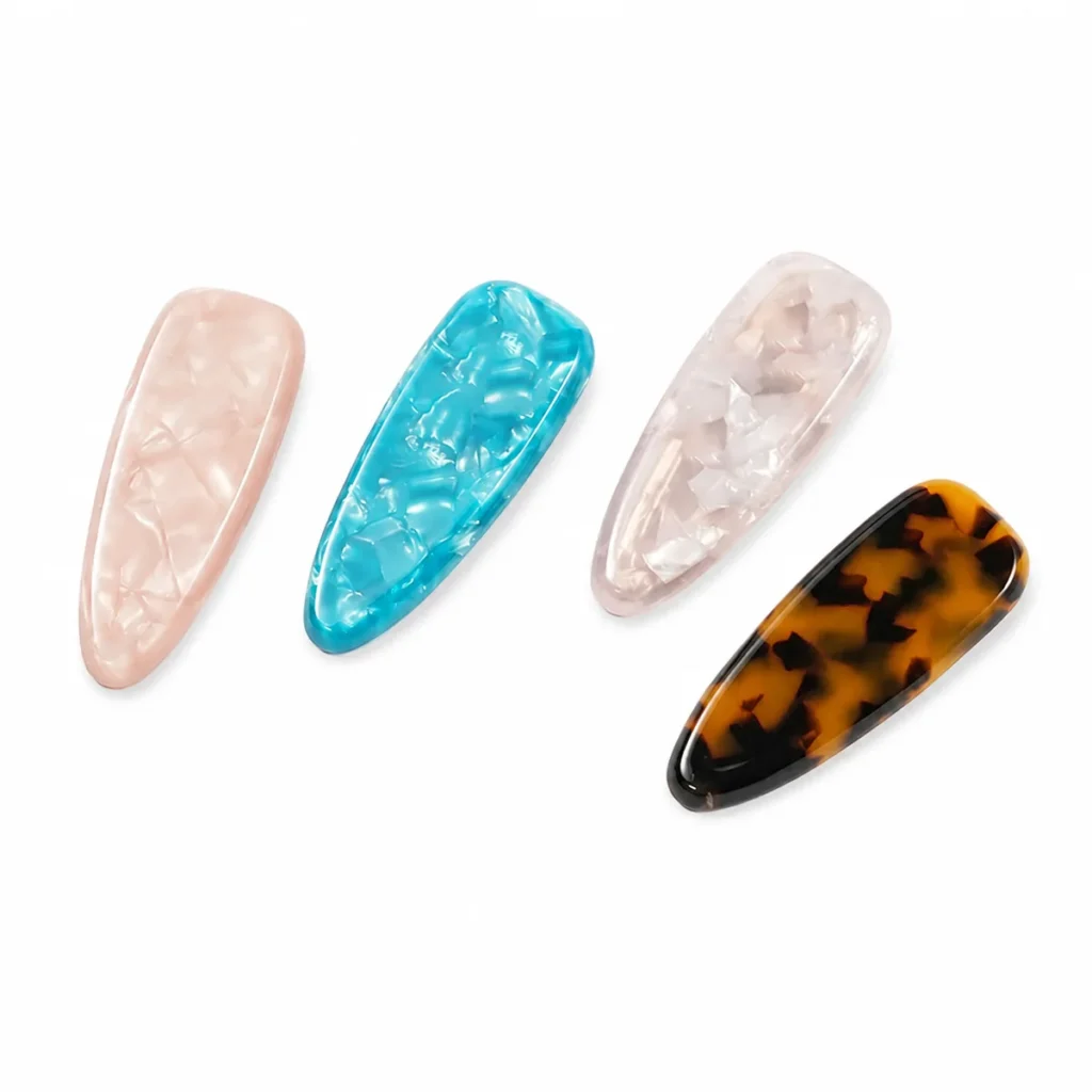 Teardrop Acetate Snap Clip 5.5cm | Seven Colourways OEM