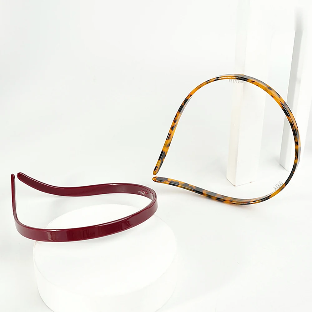 Wine red and tortoiseshell skinny headbands for stacking