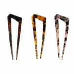 Two-Prong Acetate Hair Fork 14cm | Six Colourways OEM - 2