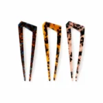 Two-Prong Acetate Hair Fork 14cm | Six Colourways OEM - 1