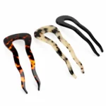 Wavy-Prong Hair Fork 11cm | Tortoiseshell & Leopard Acetate - 2
