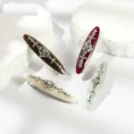 Willow-Leaf Crystal Barrette 7.5cm | Six Acetate Colourways - 20