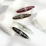 Willow-Leaf Crystal Barrette 7.5cm | Six Acetate Colourways - 21