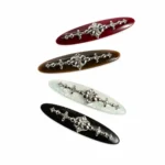 Willow-Leaf Crystal Barrette 7.5cm | Six Acetate Colourways - 2