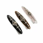 Willow-Leaf Crystal Barrette 7.5cm | Six Acetate Colourways - 3