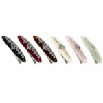 Willow-Leaf Crystal Barrette 7.5cm | Six Acetate Colourways - 4