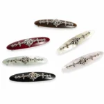 Willow-Leaf Crystal Barrette 7.5cm | Six Acetate Colourways - 10