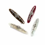 Willow-Leaf Crystal Barrette 7.5cm | Six Acetate Colourways - 11