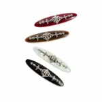 Willow-Leaf Crystal Barrette 7.5cm | Six Acetate Colourways - 13